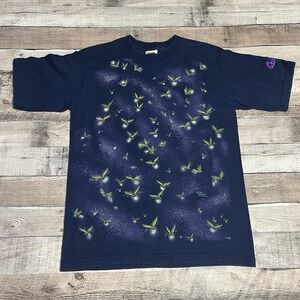 Firefly Shirt Size Small Blue Vintage 2000s Aop Nature Tee Bugs Insect Cabelas